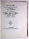 BODONI PRESS  GIANNINI, PIETRO. Opuscula Mathematica.  1773